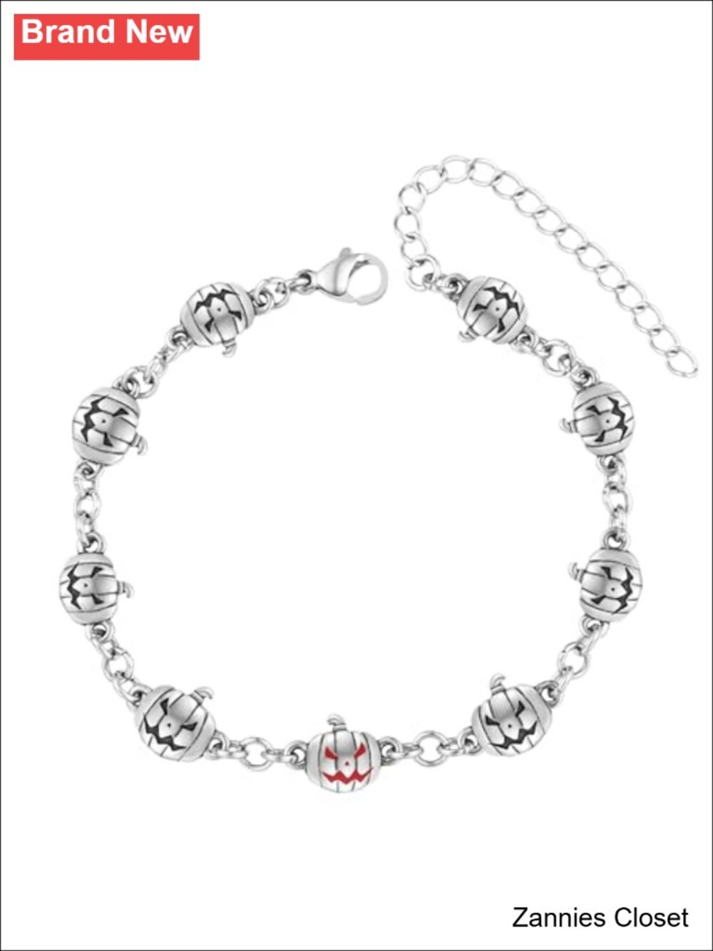 👻 Halloween Charm Bracelet 18K Gold Silver Plated Stackable Beaded Charms